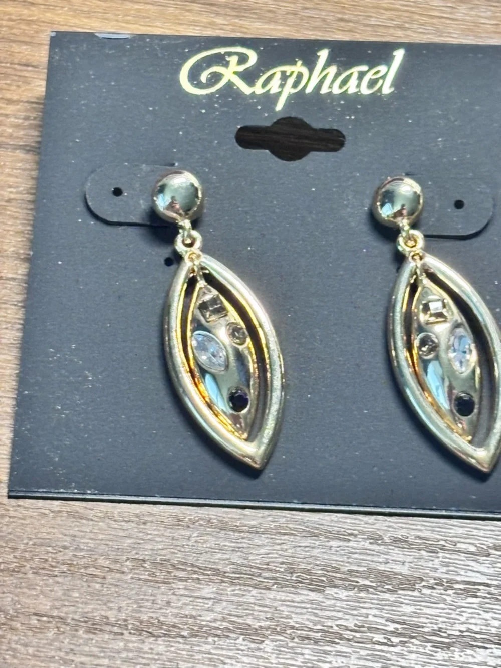 Raphael Gold Crystal Teardrop & Marquise Earring‎ Duo